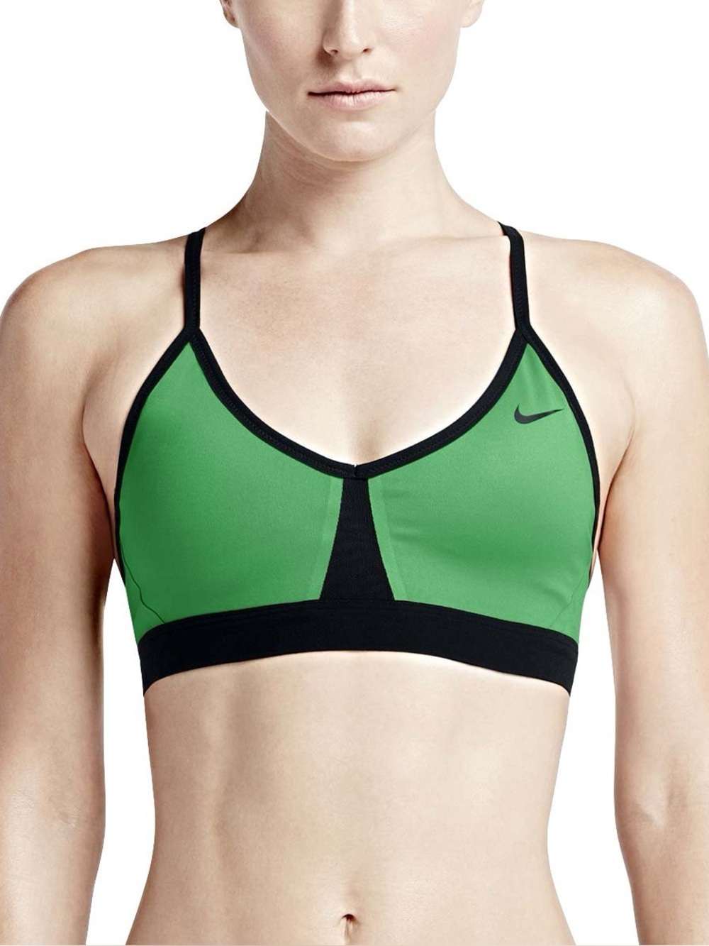 green sports bra with black trim - nike